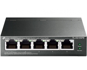 5-Port Gigabit with 4-Port PoE+ Easy Smart Switch TP-LINK TL-SG105PE