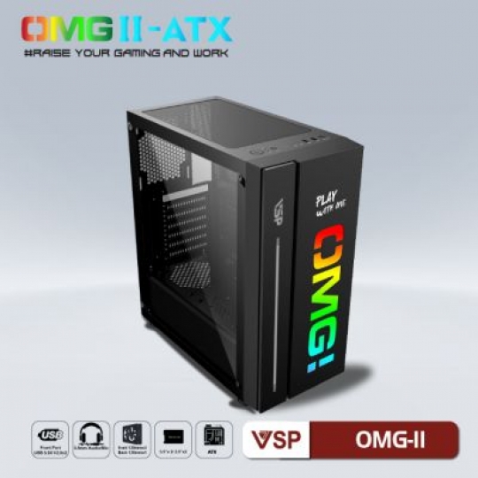 Case VSP LED Gaming OMG-II ATX - Black