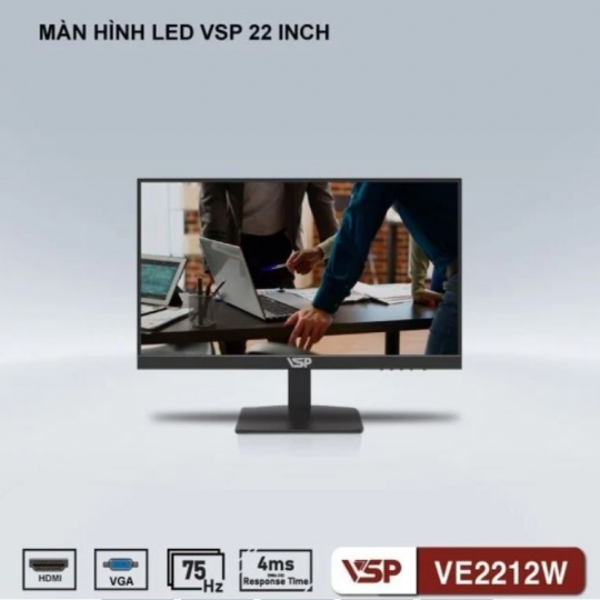 Màn Hình Phẳng VSP 22" Led Monitor VE2212W FHD/VA/75Hz