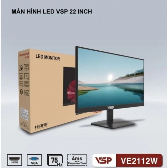 Màn Hình Phẳng VSP 22" Led Monitor VE2212W FHD/VA/75Hz